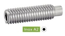 [ISO 4028] PARAFUSOS SEM CABEÇA COM HEXÁGONO, PONTA TETON - AÇO INOXIDÁVEL A2 (SIMILAR A DIN 915, NFE27-182, UNI 5925)