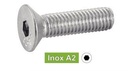[ISO 10642] PARAFUSOS DE METAL COM CABEÇA ESCAREADA E SEXTAVADA - AÇO INOXIDÁVEL A2 (similares à norma DIN 7991)