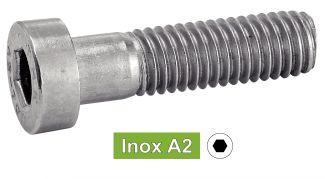 VIS A METAUX TETE CYLINDRIQUE REDUITE SIX PANS CREUX AVEC TROU DE GUIDAGE - INOX A2