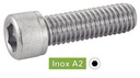 VIS A METAUX TETE CYLINDRIQUE SIX PANS CREUX  -UNC- - INOX A2 (UNIFIED NATIONAL COARSE)