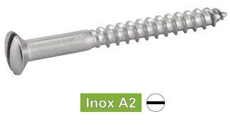 [DIN 95] TORNILLOS PARA MADERA CABEZA AVELLANADA ABOMBADA RANURADA - ACERO INOXIDABLE A2 (NFE25-605, UNI 703)