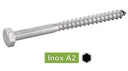 [DIN 571] PARAFUSO DE CABEÇA SEXTAVADA PARA MADEIRA - PARAFUSO LAG - AÇO INOXIDÁVEL A2 (NFE25-607, UNI 704)