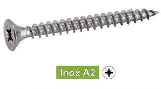 POZIDRIVE COUNTERSUNK HEAD CHIPBOARD SCREWS - STAINLESS STEEL A2