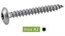 VIS DE PENTURES TETE CYLINDRIQUE LARGE SIX LOBES - INOX A2