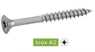 VIS POUR BOIS AGGLOMERE TETE FRAISEE POZIDRIVE FILETAGE PARTIEL - INOX A2