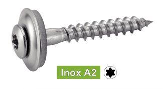 [DIN 7995] TORNILLOS CABEZA AVELLANADA ABOMBA SEIS LOBULADOS + ARANDELAS EPDM Ø 15 - Acero inoxidable a2 (UNI 8182)