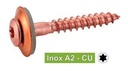 [DIN 7995] SENK-HOLZSCHRAUBE MIT SECHSKANTKOPF + EPDM-UNTERLEGSCHEIBE Ø 20 - EDELSTAHL A2-CU (UNI 8182)