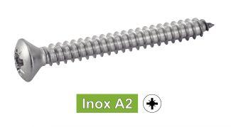 [DIN 7983] PARAFUSO ROSCANTE DE CABEÇA ESCAROADA POZIDRIVE - AÇO INOXIDÁVEL A2 (SEMELHANTE A ISO 7051, NFE25-657, UNI 6956)