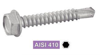 [DIN 7504 K] TORNILLOS AUTOTALADRANTES CABEZA HEXAGONAL CON VALONA - ACERO INOXIDABLE AISI 410 (SIMILAR ISO 15480)