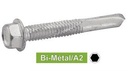 HEXAGON HEAD WITH FLANGE SELF DRILLING SCREWS POINT N°5 - BI-METAL / A2
