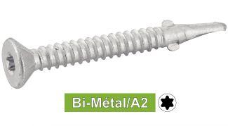 TORNILLOS AUTOTALADRANTES CON ALETAS CABEZA AVELLANADA CON MUESCAS SEIS LOBULADOS PUNTA N°3 - BI-METAL / A2