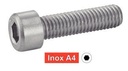 [DIN 912] PARAFUSOS METÁLICOS DE CABEÇA CILÍNDRICA SEXTAVADA - AÇO INOXIDÁVEL A4 (similar ISO 4762, NFE25-125, UNI 5931)