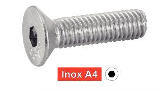 [ISO 10642] VITI METALLICHE A TESTA SVASATA CON CAVA ESAGONALE - ACCIAIO INOSSIDABILE A4 (SIMILE A DIN 7991)