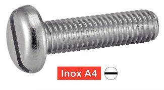 [DIN 85] VIS A METAUX TETE CYLINDRIQUE LARGE FENDUE - INOX A4 (SIMILAR ISO 1580, NFE25-128, UNI 6108)