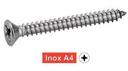 [DIN 7982] VITE AUTOFILETTANTE A TESTA SVASATA POZIDRIVE - ACCIAIO INOSSIDABILE A4 (simile ISO 7050, NFE25-656, UNI 6955)