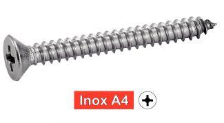 [DIN 7982] VIS A TOLE TETE FRAISEE PHILLIPS - INOX A4 (SIMILAR ISO 7050, NFE25-656, UNI 6955)