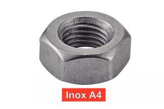 [DIN 934] ECROUS HEXAGONAUX FILETAGE METRIQUE PAS FIN - INOX A4 (SIMILAR ISO 4032, NFE25-401, UNI 5588)