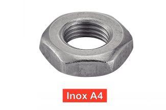 [DIN 439] DADI ESAGONALI - FILETTATURA METRICA FINE - ACCIAIO INOX A4 (SIMILE A ISO 4035, NFE25-405, UNI 5589)