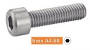 [DIN 912] PARAFUSOS METÁLICOS DE CABEÇA CILÍNDRICA SEXTAVADA - AÇO INOXIDÁVEL A4-80 (SIMILAR ISO 4762, NFE25-125, UNI 5931)