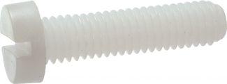 [DIN 84] SLOTTED CHEESE HEAD SCREWS - NYLON 6.6 (SIMILAR ISO 1207, NFE25-127, UNI 6107)