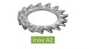 [DIN 6798 A] SERRATED EXTERNAL TEETH LOCK WASHERS - STAINLESS STEEL A2 (NFE27-624, UNI 8842)