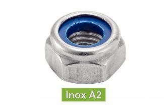 [DIN 985] ECROUS HEXAGONAUX INDESSERRABLES AVEC BAGUE NYLON - INOX A2 (SIMILAR ISO 10511, NFE25-412, UNI 7474)
