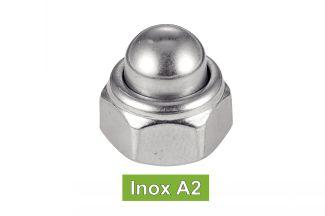 PREVAILING TORQUE TYPE CAP NUTS WITH NYLON INSERT - STAINLESS STEEL A2