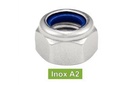 [DIN 982] ECROUS HAUTS HEXAGONAUX INDESSERABLES AVEC BAGUE NYLON - INOX A2 (SIMILAR ISO 7040)