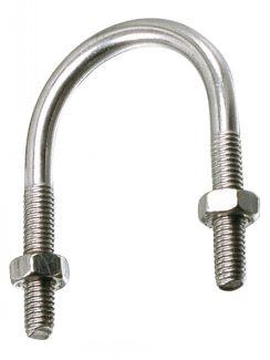 ETRIER FILETE POUR TUBE ISO AVEC ECROUS - INOX A2