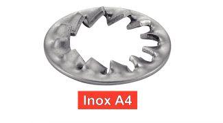 [DIN 6798 J] RONDELLES -EVENTAIL- A DENTURES INTERIEURES JZ - INOX A4 (NFE27-625, UNI 8842)