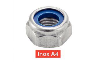 [DIN 985] DADI ESAGONALI AUTOBLOCCANTI CON ANELLO IN NYLON - ACCIAIO INOX A4 (SIMILE ISO 10511, NFE25-412, UNI 7474)
