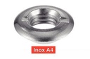 RAISED COUNTERSUNK SLOTTED NUTS - STAINLESS STEEL A4