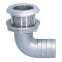 BORDDURCHLASS MIT SCHLAUCHANSCHLUSS, 90° - EDELSTAHL A4