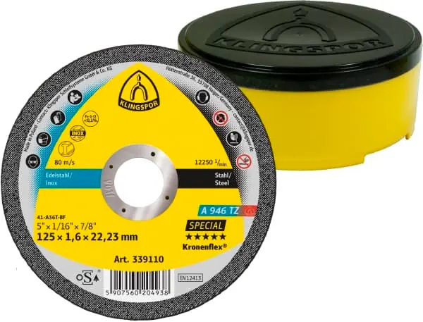 A946TZ DISCO DE CORTE EM AÇO INOXIDÁVEL 125X1,6 BTE 25