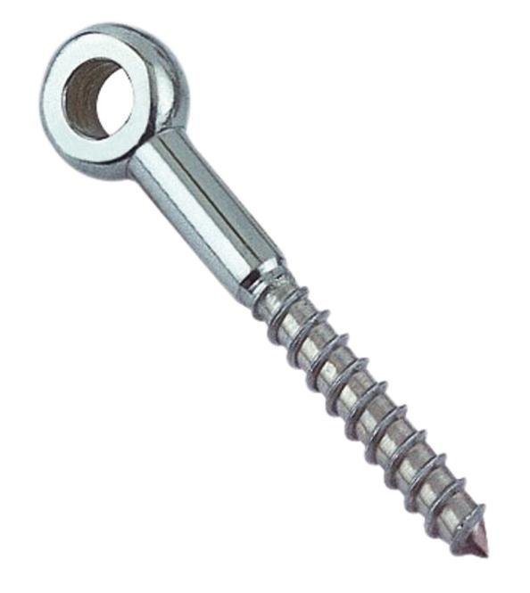 PITON À ŒIL AVEC FILETAGE BOIS - INOX A4