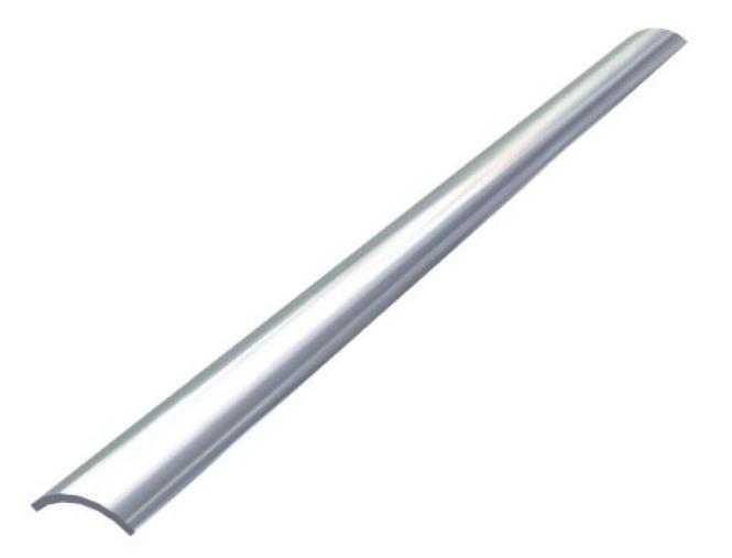  RUB STRAKE, HALF ROUND, HOLLOW, POLISHED, DRILLED - STAINLESS STEEL A4