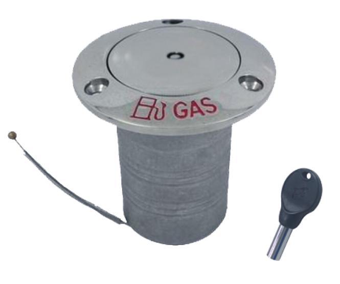 BOCCHETTONE DI RIEMPIMENTO DEL PONTE CON TUBO FLESSIBILE, CON SERRATURA - ACCIAIO INOX A4