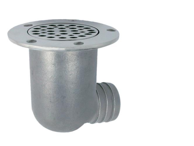 DECK DRAIN SCUPPER WITH HOSE CONNECTION - STAINLESS STEEL A4