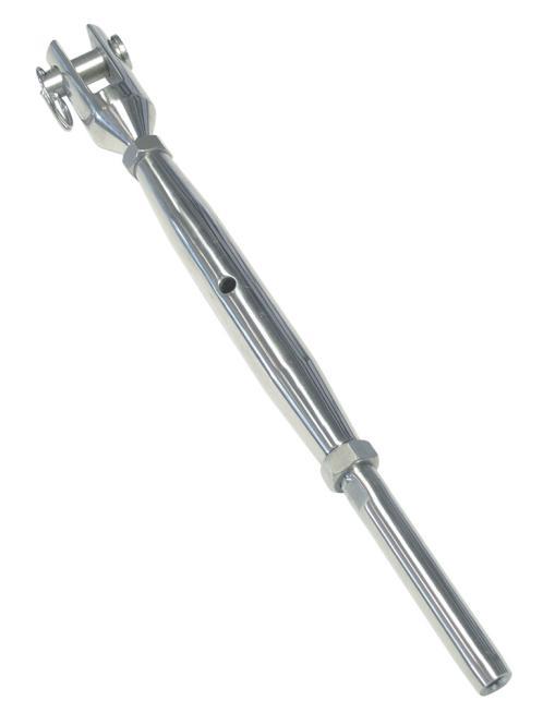 TURNBUCKLE FORK-TERMINAL, MACHINED - STAINLESS STEEL A4