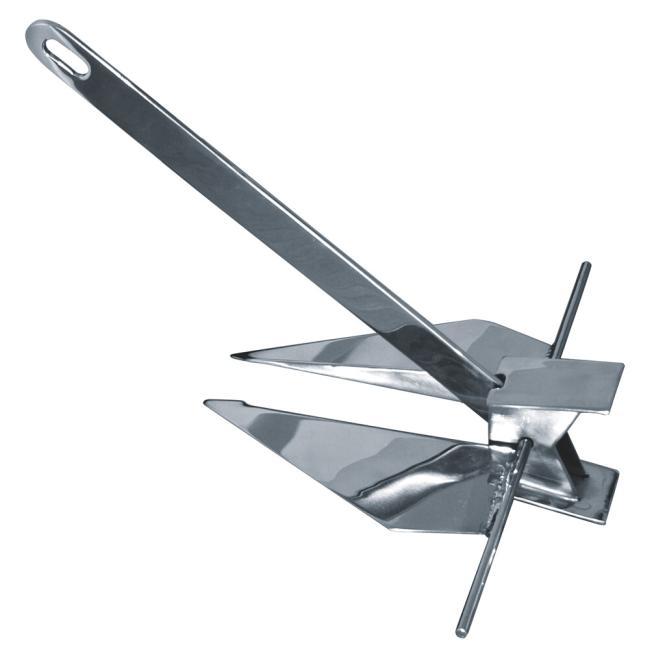 PLATE ANCHOR "DANFORTH", MIRROR POLISHED - STAINLESS STEEL A4