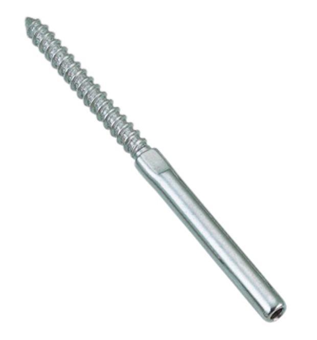 TERMINAL CON ROSCA DE MADERA, IZQUIERDA - ACERO INOXIDABLE A4