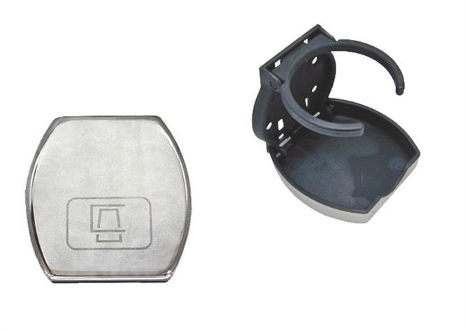 PORTABEBIDAS PLEGABLE CON TAPA DE ACERO INOXIDABLE - ACERO INOXIDABLE A2/PLÁSTICO