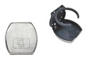 PORTE-GOBELET AVEC COUVERCLE EN INOX, PLIABLE - INOX A2/PLASTIQUE