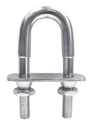 U-BOLT WITH 2 COUNTER PLATES AND SHEAR NUTS - STAINLESS STEEL A4
