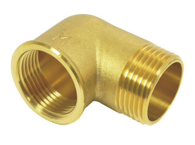  CONEXÃO DE COTOVELO COM ROSCA INTERNA/EXTERNA, 90° - LATÃO