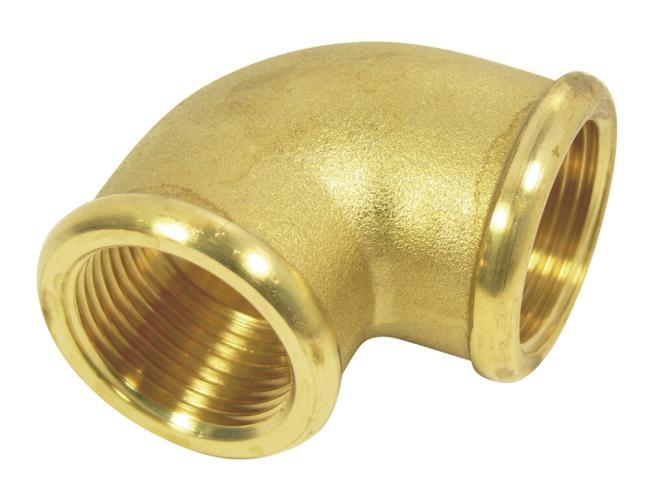 RACCORDO A GOMITO CON FILETTATURA INTERNA, 90° - OTTONE