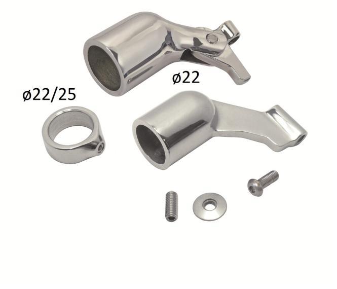 SPRAYHOOD RAIL HOLDER SET WITH JOINT - STAINLESS STEEL A4