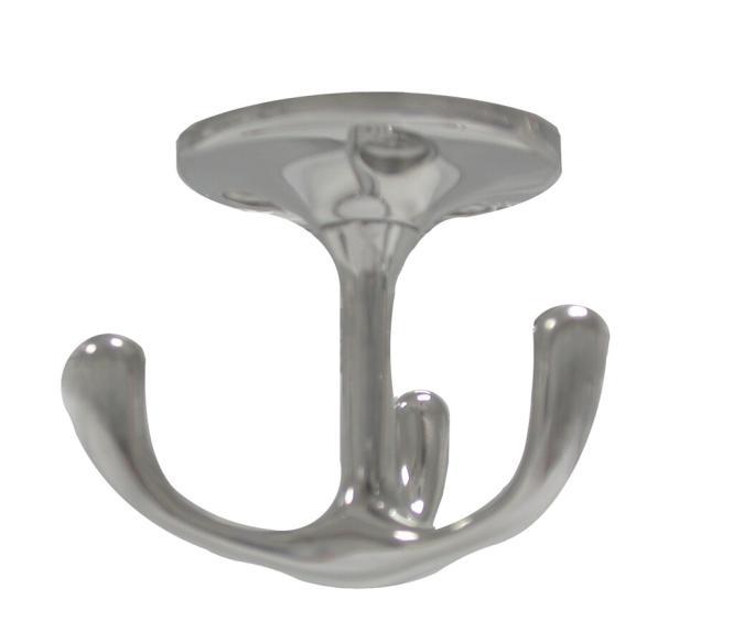 GANCHO GIRATORIO TRIPLE PARA ABRIGOS - ACERO INOXIDABLE A4