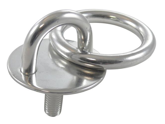 ROUND EYE PLATE WITH THREAD AND RING - STAINLESS STEEL A2