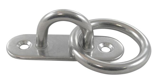  OVAL PAD EYE WITH RING - STAINLESS STEEL A2
